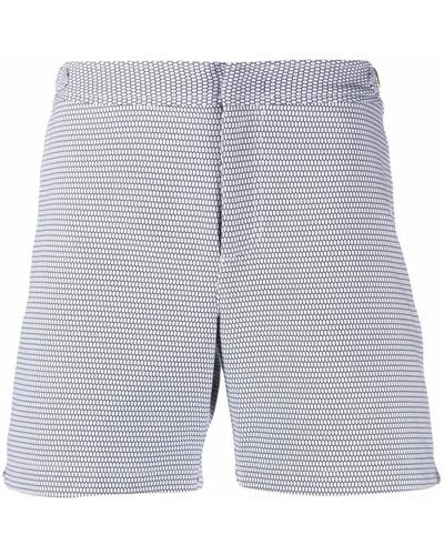 Orlebar Brown Jacquard Pattern Swim Shorts - Blue