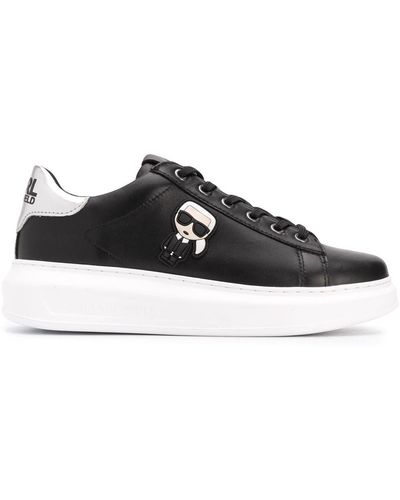 Karl Lagerfeld K/ikonic Sneakers Met Plateauzool - Zwart
