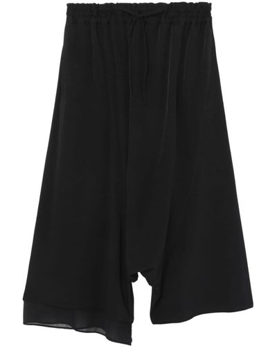 Y's Yohji Yamamoto Pantalones capri asimétricos - Negro