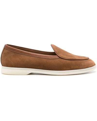 SCAROSSO Livio Suede Loafers - Brown