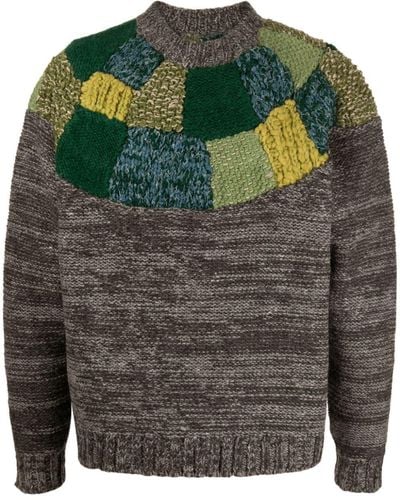 Kapital 3g Patchwork-design Sweater - Gray