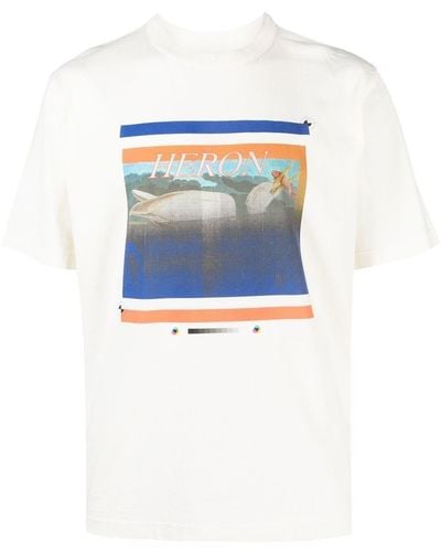Heron Preston T-shirt Misprinted à imprimé graphique - Gris