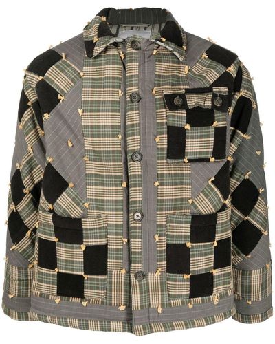 Bode Patchwork-design Button Jacket - Green