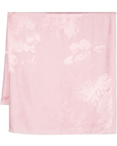 Alexander McQueen Floral Jacquard Silk Scarf - Pink
