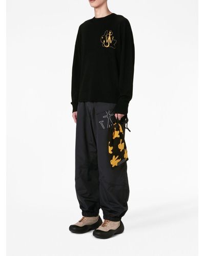 JW Anderson Bunny-motif Merino Jumper - Black