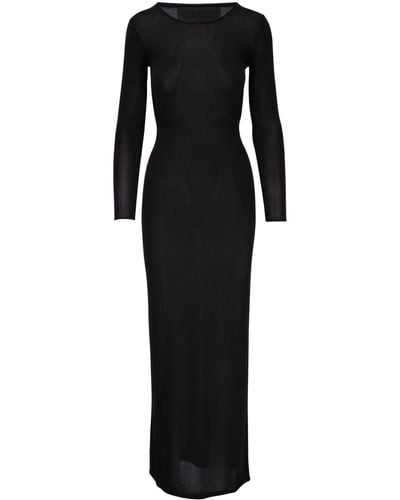 Nili Lotan Caper Knitted Silk Maxi Dress - Black