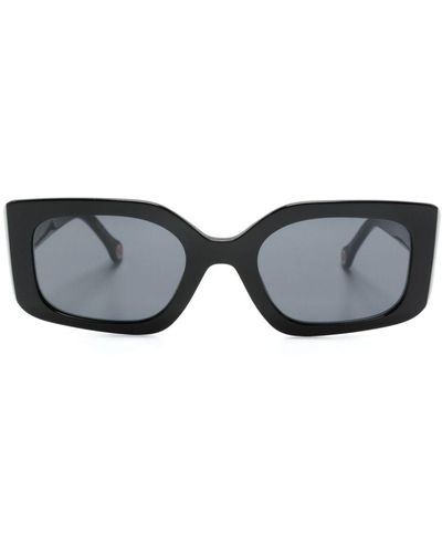 Carolina Herrera Eckige Sonnenbrille mit Logo-Gravur - Schwarz
