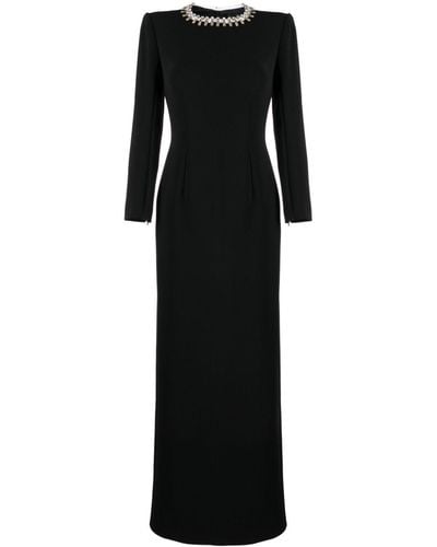 Jenny Packham Thetis Crystal-embellished Maxi Dress - Black