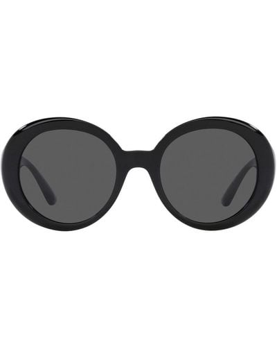 Versace Sonnenbrille mit rundem Gestell - Schwarz