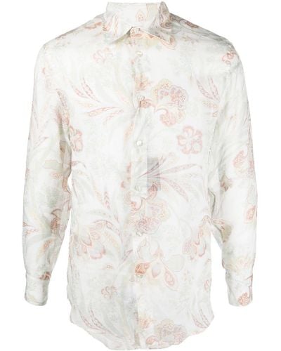 Etro Chemise Camicia à fleurs - Blanc