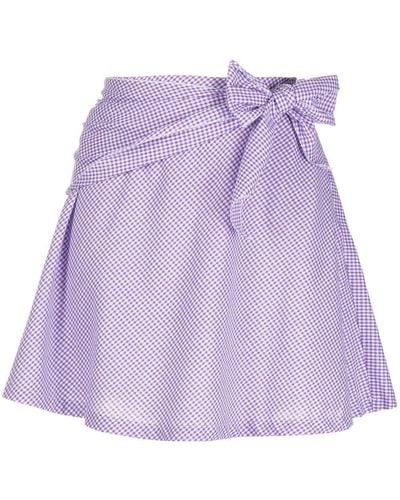 STEFANIA VAIDANI Wrap-waist Mini Skirt - Purple