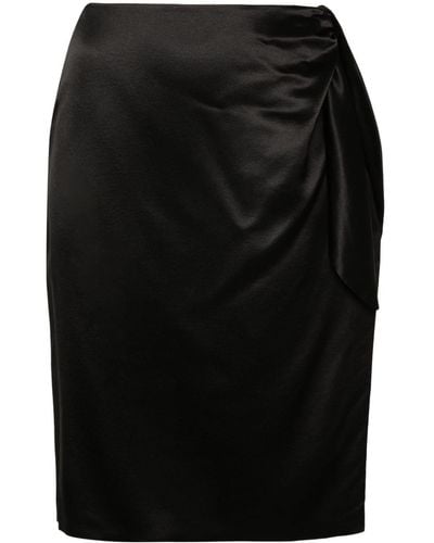 Saint Laurent Knot-detailing Silk Skirt - Black