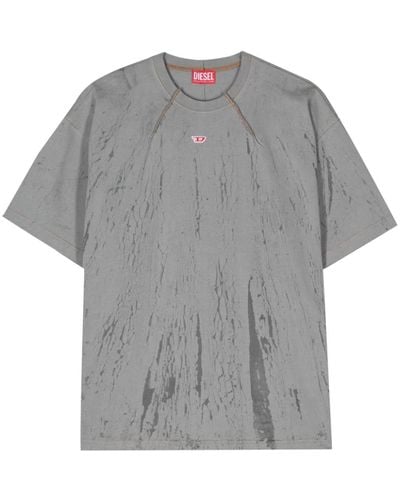 DIESEL T-cos Plaster Effect T-shirt - Grey