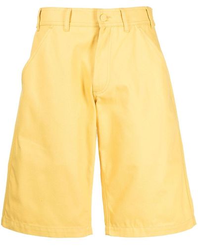 Raf Simons Logo-patch Tailored Shorts - Yellow