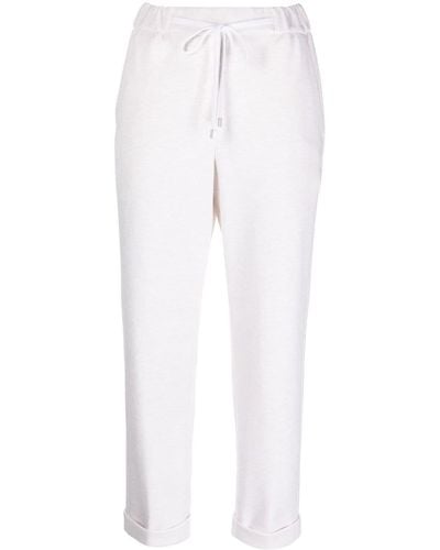 Peserico Pantaloni sportivi con risvolto - Bianco