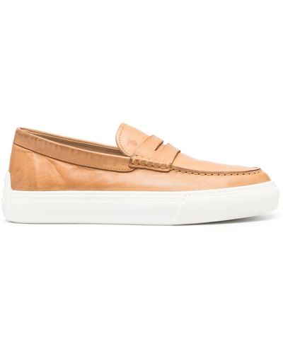 Tod's Rubber-sole Leather Loafers - Pink