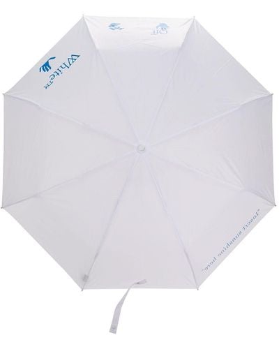 Off-White c/o Virgil Abloh Regenschirm mit Logo-Print - Weiß