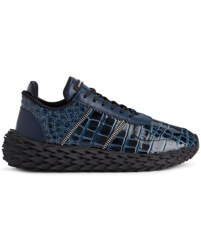 Giuseppe Zanotti Urchin Sneakers Met Krokodillen-reliëf - Blauw