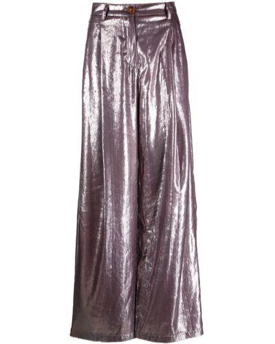 Alysi High-shine Wide-leg Pants - Purple