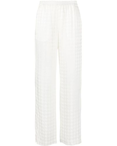 MSGM Houndstooth-pattern Jacquard Trousers - White