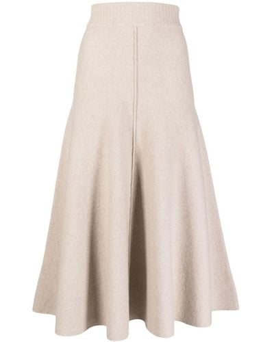 Pringle of Scotland Fine-knit Cashmere Midi Skirt - White