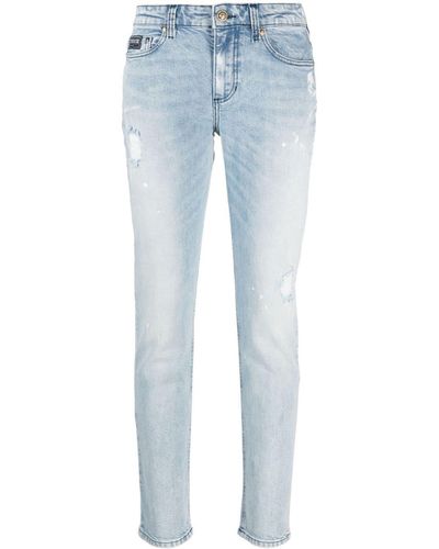 Versace Jeans slim con effetto vissuto - Blu