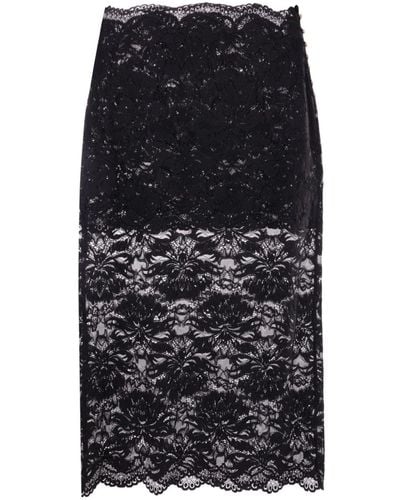 Rabanne Floral-lace Sheer Skirt - Black