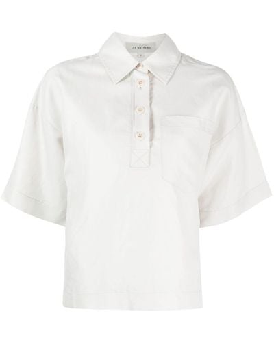 Lee Mathews Pleat-detal Polo Shirt - White