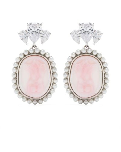 ShuShu/Tong Bareback Embossed Earrings - Pink