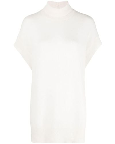 Fabiana Filippi Brushed-knit Turtleneck T-shirt - White