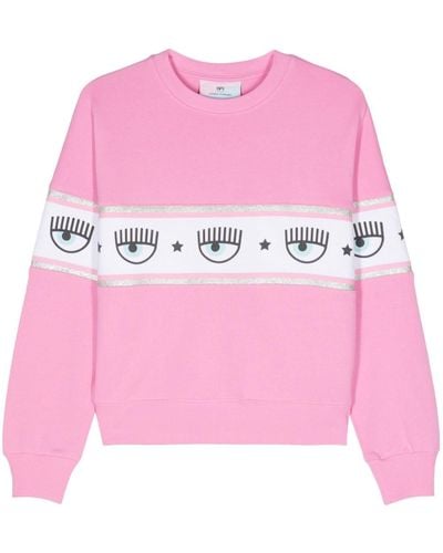 Chiara Ferragni Logomania-motif Cotton Sweatshirt - Pink