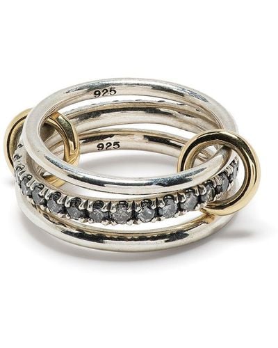Spinelli Kilcollin Petunia Diamond Three Link Ring - Metallic
