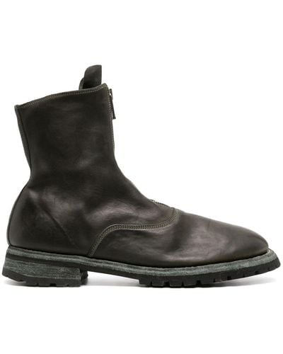 Guidi Zip-up Leather Ankle Boots - Black