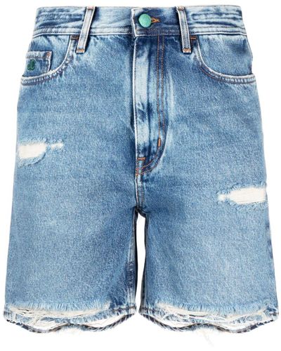 Jacob Cohen Pantalones vaqueros cortos con efecto envejecido - Azul