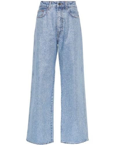 Haikure Crystal-embellished Straight-leg Jeans - Blue