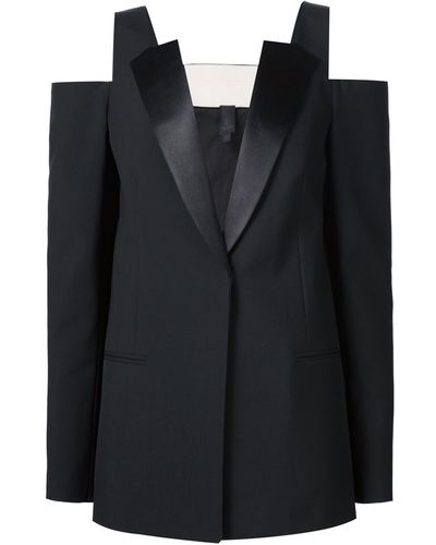 Vera Wang Off-shoulder Tuxedo Blazer - Black