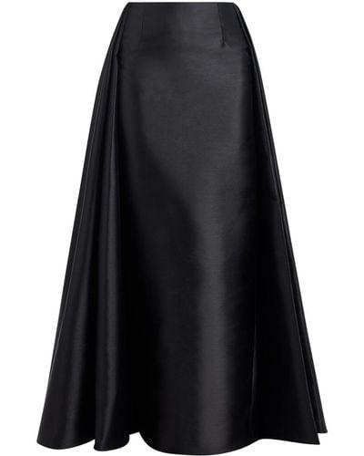 Solace London Jupe longue Luciana à design drapé - Noir