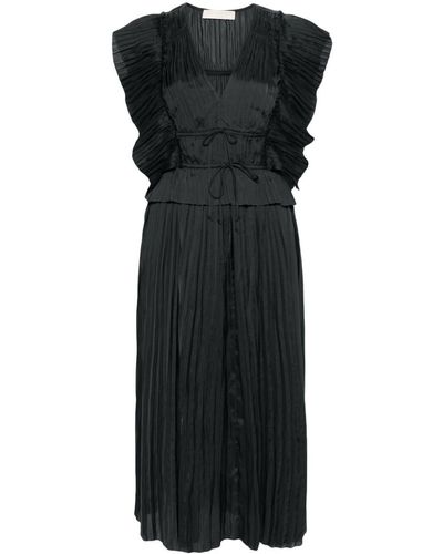 Ulla Johnson Letty Pleated Midi Dress - Black