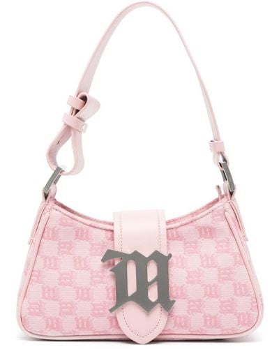 MISBHV Monogram-jacquard Mini Shoulder Bag - Pink