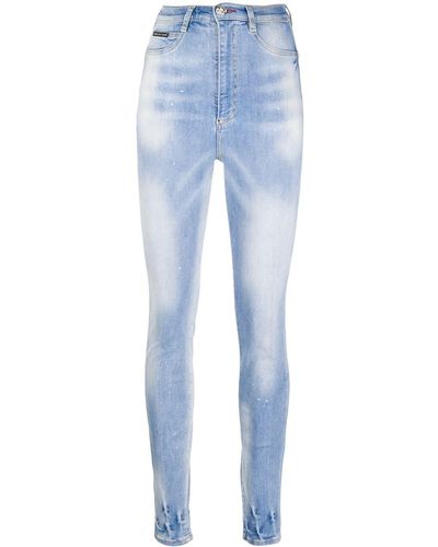 Philipp Plein Ausgeblichene Jeans - Blau