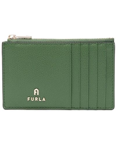 Furla Medium Camelia Leather Card Holder - Green