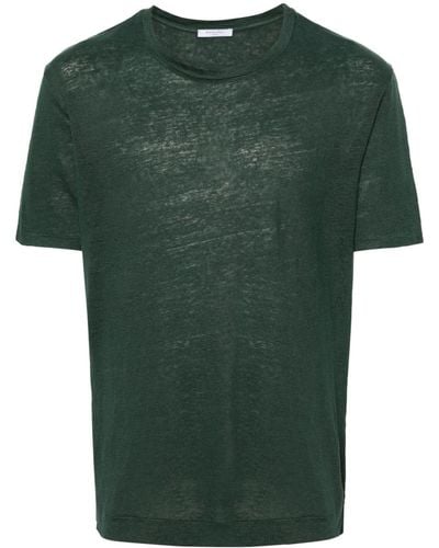 Boglioli T-shirt en lin à col rond - Vert