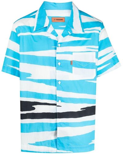 Missoni Graphic-print Short-sleeve Shirt - Blue