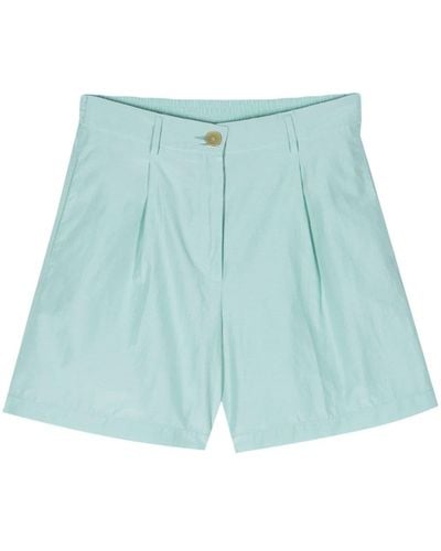 Forte Forte Aqua Green Taffeta Shorts - Blue