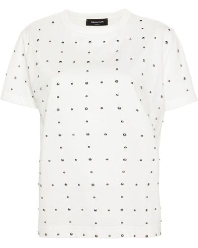 Fabiana Filippi T-shirt con borchie - Bianco