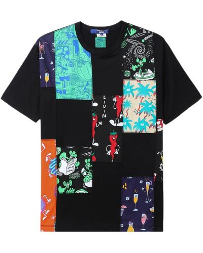 Junya Watanabe T-shirt con design patchwork x Lousy Livin - Nero