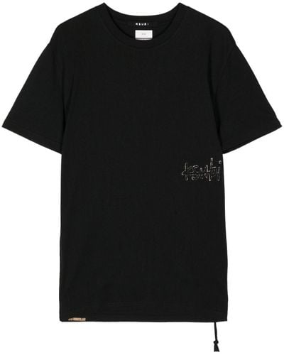 Ksubi Studded-logo Cotton T-shirt - Black
