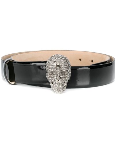 Philipp Plein Crystal Skull Belt - Black