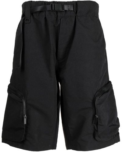 White Mountaineering Military Buckle-fastening Bermuda Shorts - Black