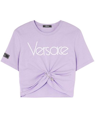 Versace T-Shirt mit Raffungen - Lila